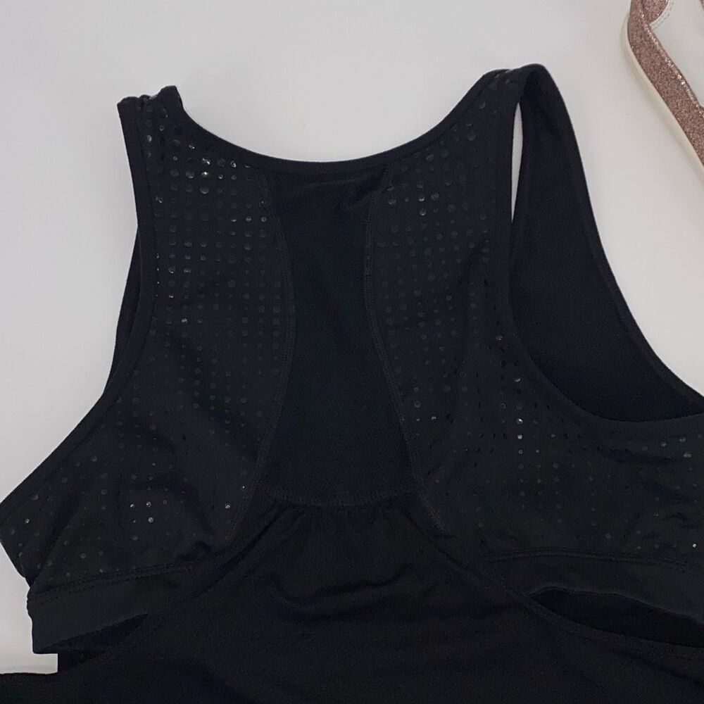 Athleta Small Black Gel Mesh Supercharged 2-in-1 Shelf Bra Tank Top Small Black - Picture 11 of 16